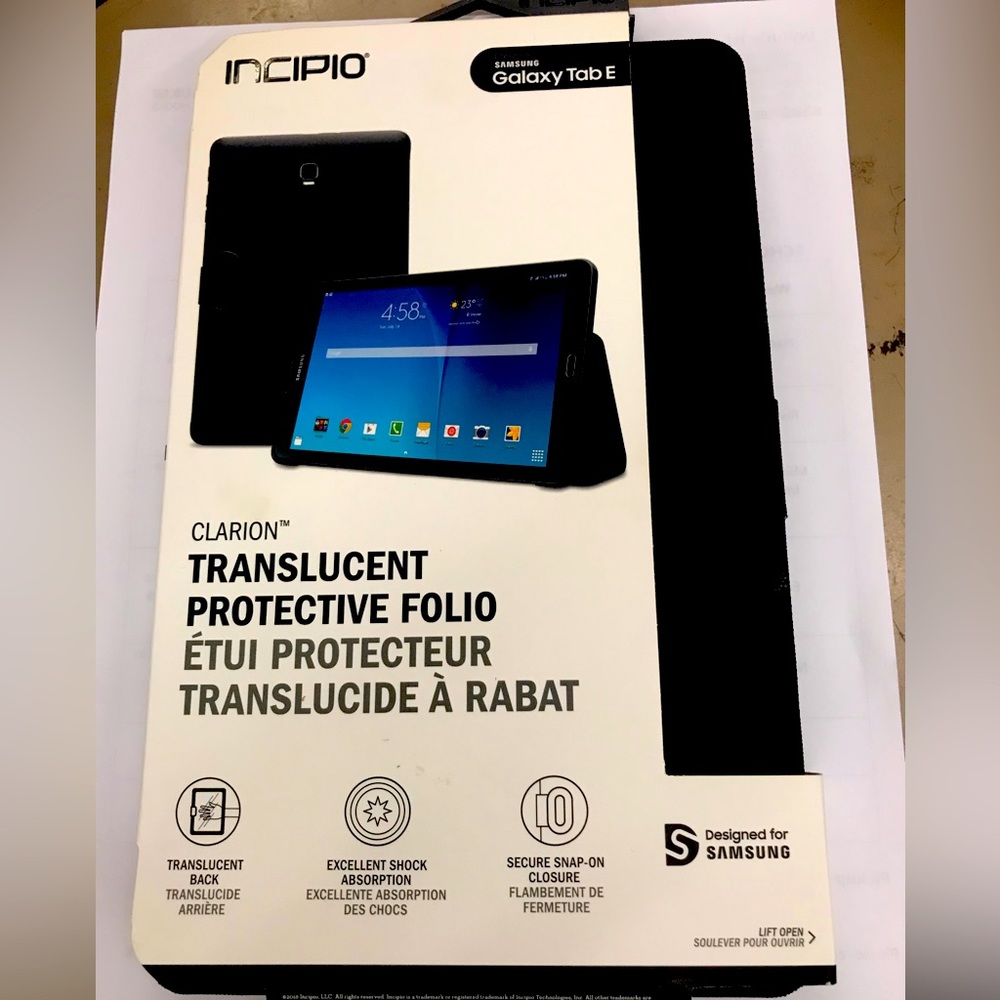 Incipio ClarionTranslucent Folio Case W/ Clasp Closure for Samsung Galaxy Tab E